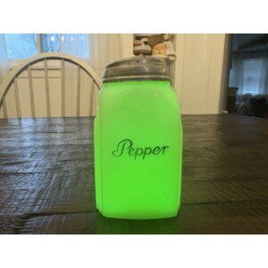 Vintage Uranium Jadeite Pepper Shaker